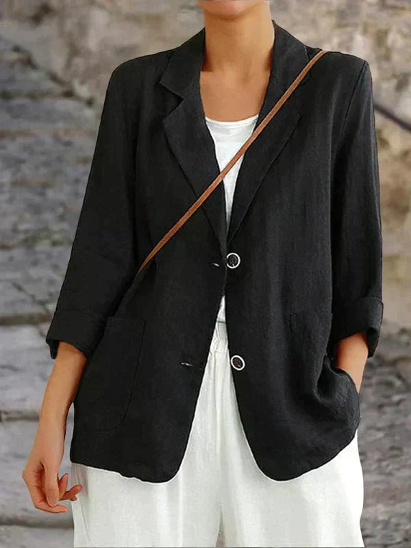 Nadia | Women's Relaxed Fit 3/4 Sleeve Blazer Jacket - Image 2