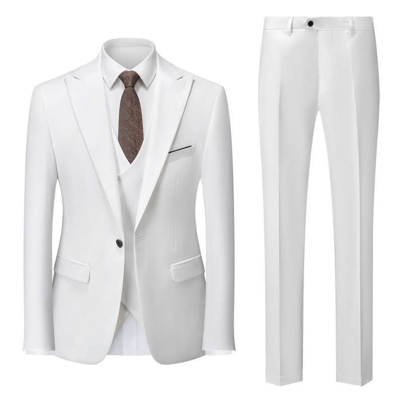 Oberon | Men's Three-Piece Slim Fit Suit Set - Black - Image 2