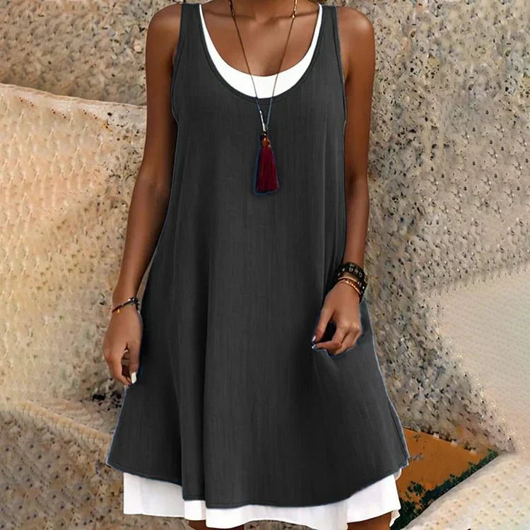 Ophera | Women's Layered Sleeveless Mini Dress - Image 1