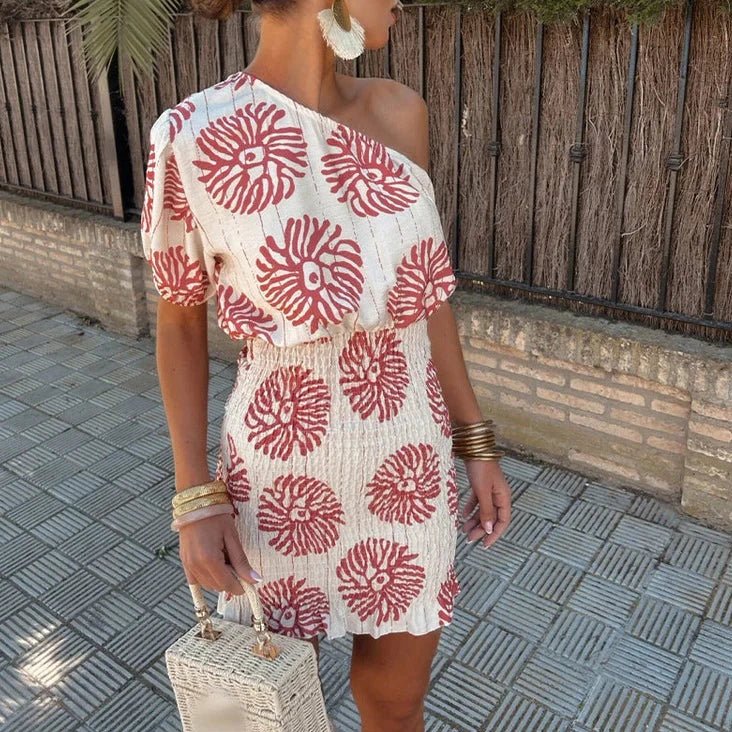 Ophira | Women's Off Shoulder Floral Mini Dress - Floral - Image 1