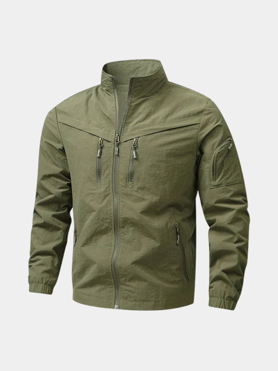 Orsen | Men's Winter Jacket Zip-Up Utility Coat - Olive Green - Image 1