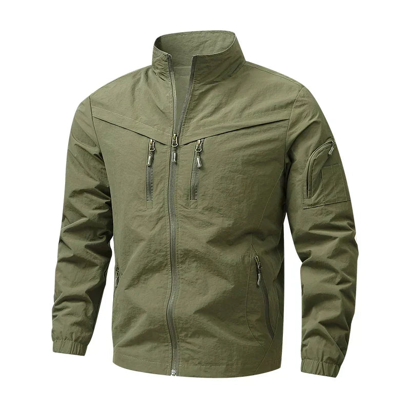 Orsen | Men's Winter Jacket Zip-Up Utility Coat - Olive Green - Image 2