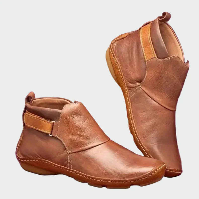 Orvana | Women's Slip-On Ankle Boots - Brown - Image 1