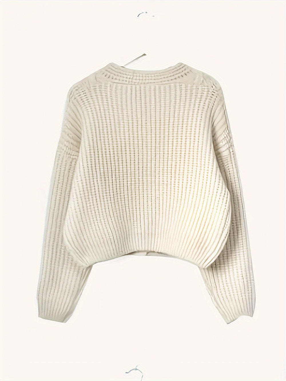 Orvelyn | Women's Oversized Chunky Knit Cardigan - Cream - Image 2