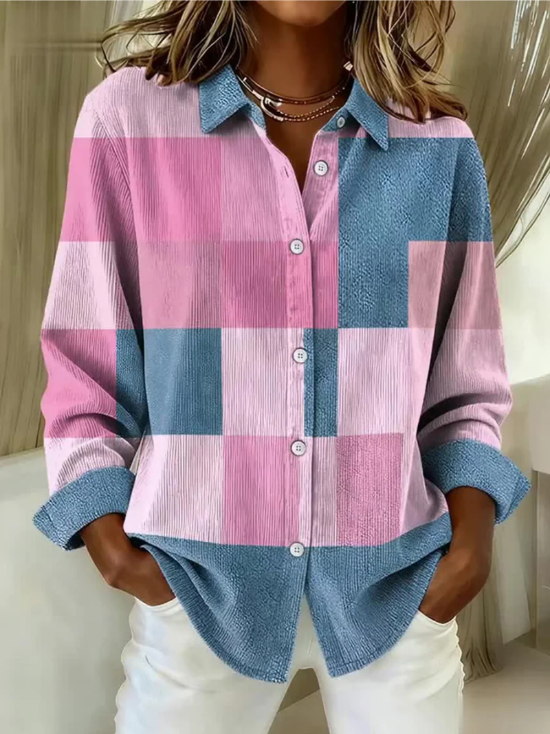 Persephone | Women's Plaid Long Sleeve Button Up Shirt - Image 1