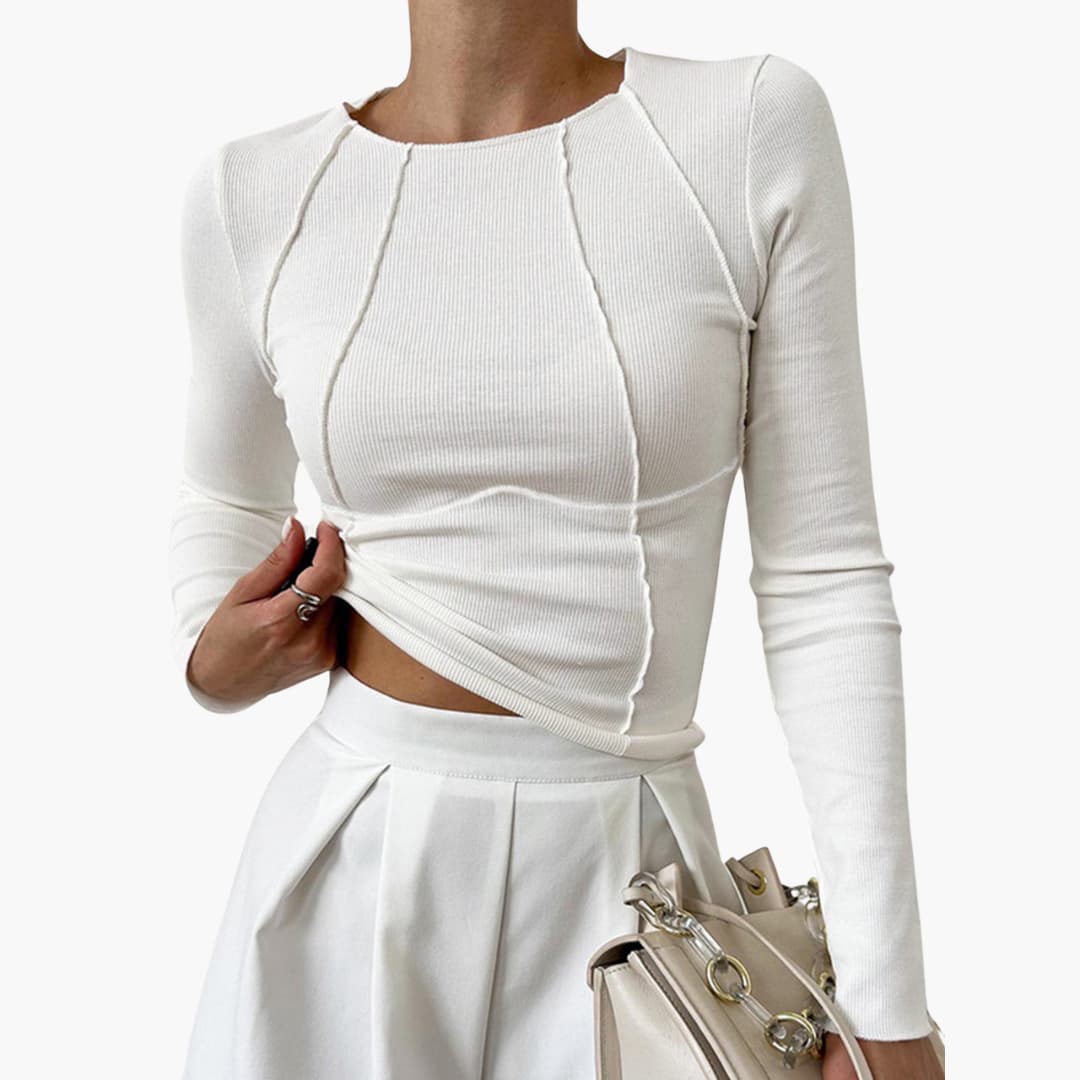 Portia | Women's Ribbed Long Sleeve Top - Image 1
