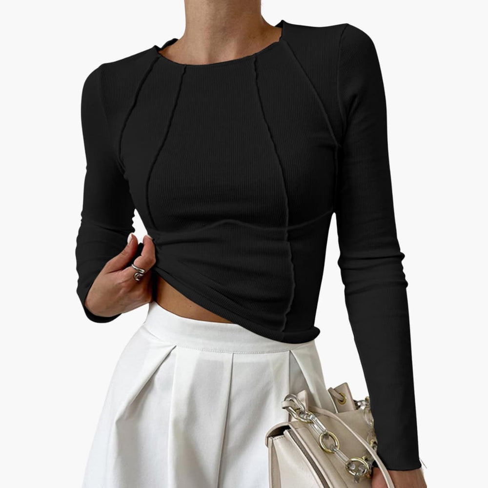 Portia | Women's Ribbed Long Sleeve Top - Image 2