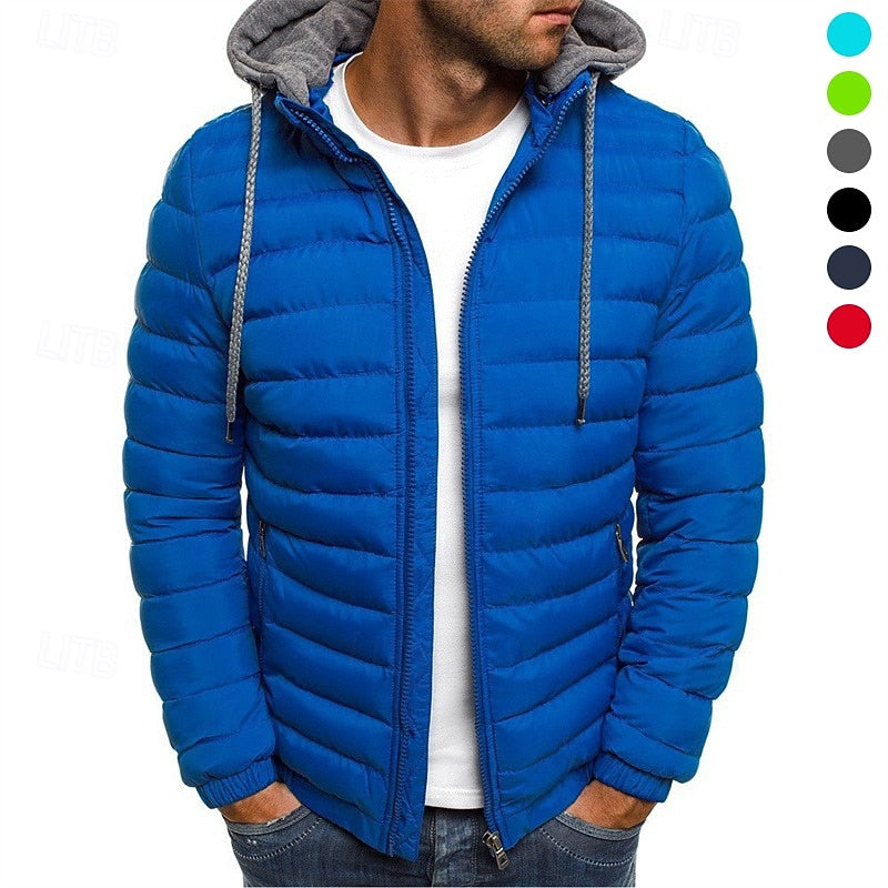 Radford | Men's Hooded Quilted Puffer Jacket - Royal Blue - Image 1
