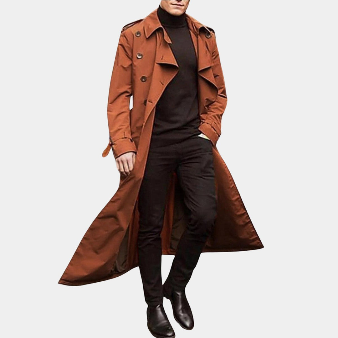 Radven | Men's Long Double-Breasted Winter Trench Coat - Image 1