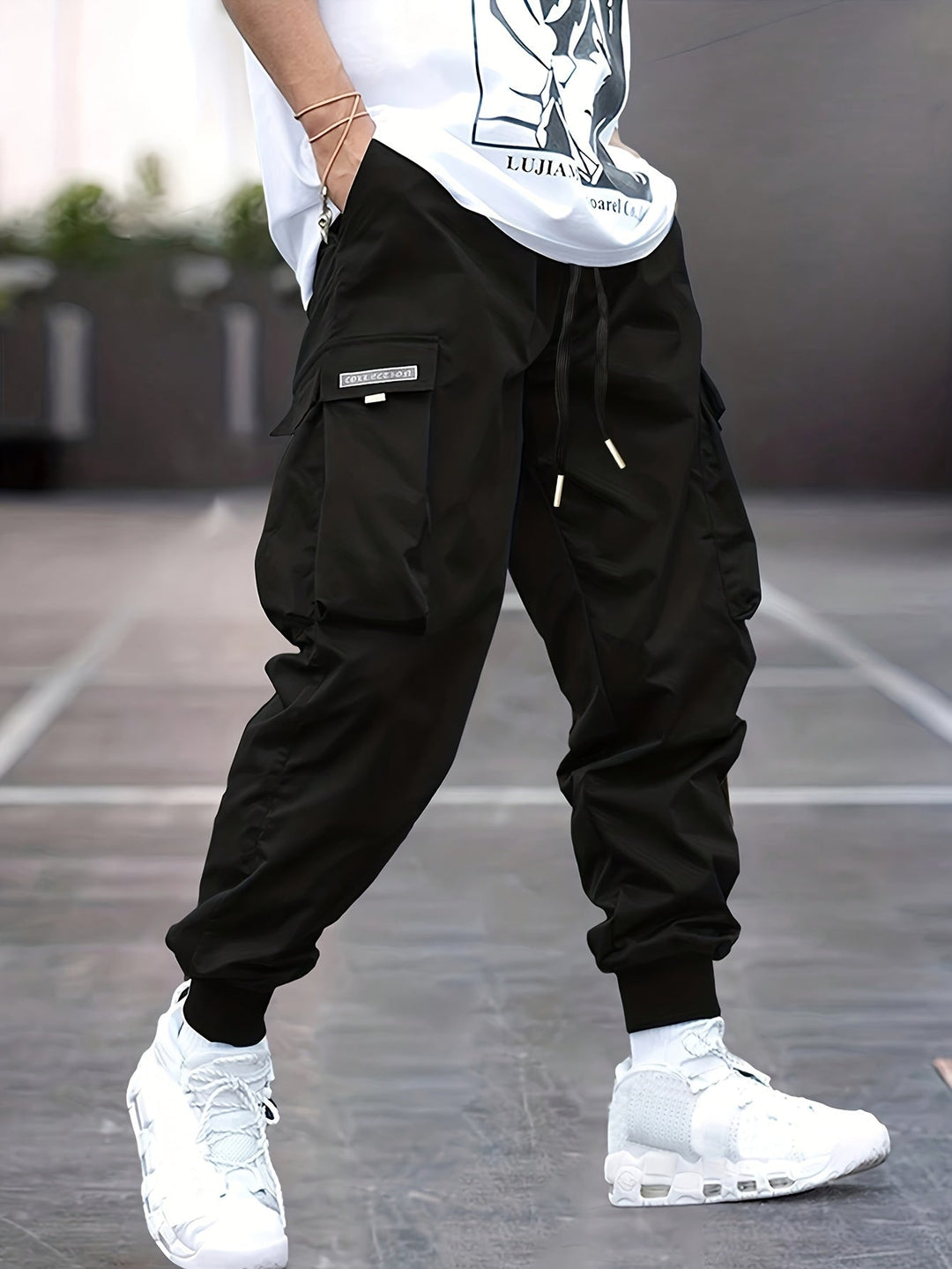 Rafferty | Men's Cargo Jogger Pants with Pockets - Black - Image 1