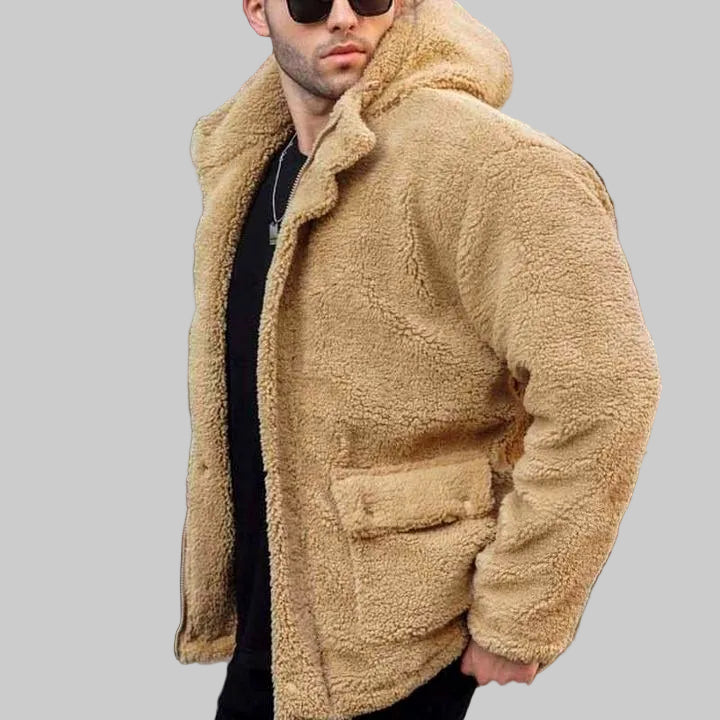 Renwick | Men's Sherpa Hooded Winter Jacket - Cream - Image 2