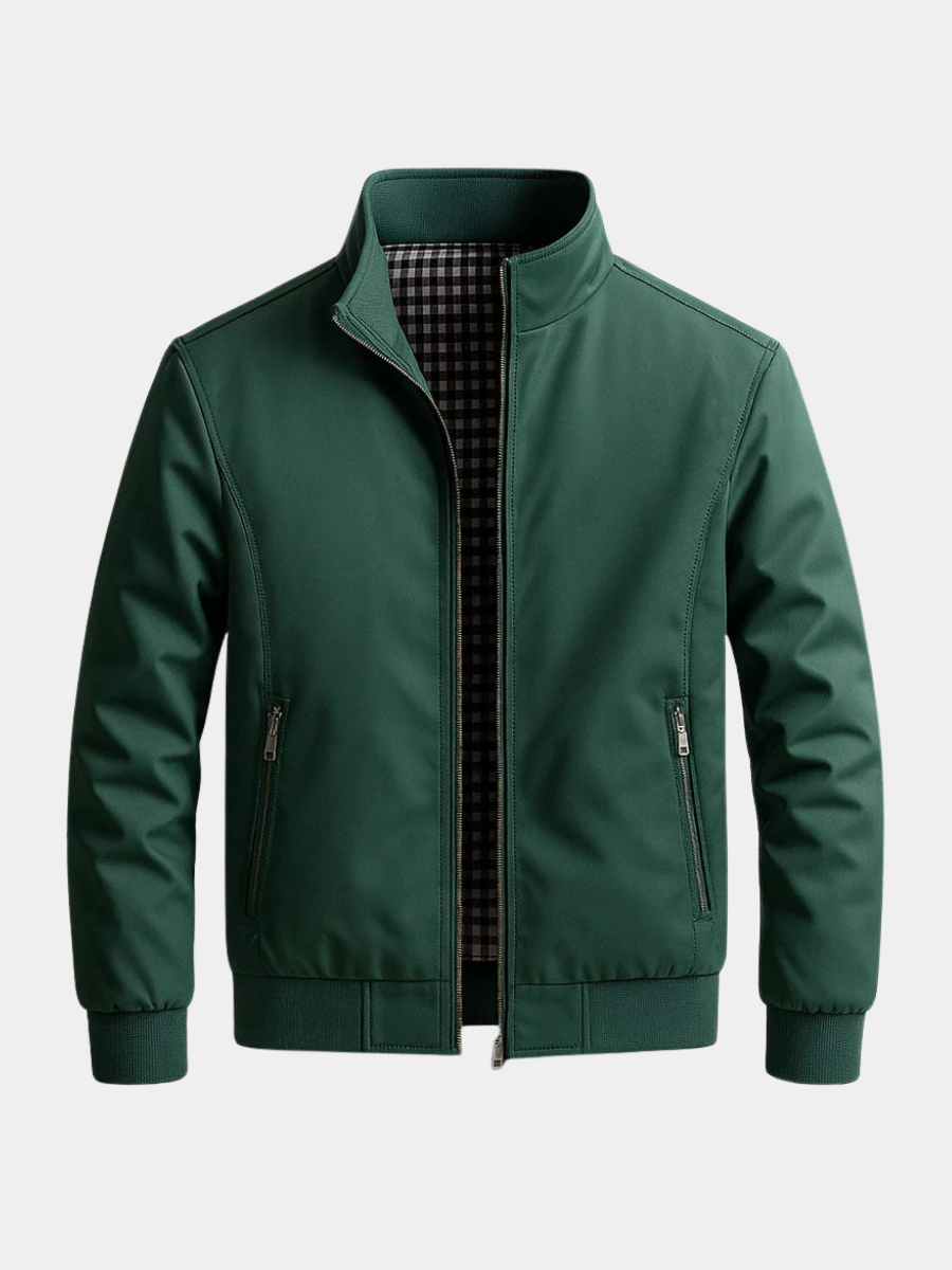 Renwick | Men's Winter Coat Zip-Up Bomber Jacket - Dark Green - Image 1