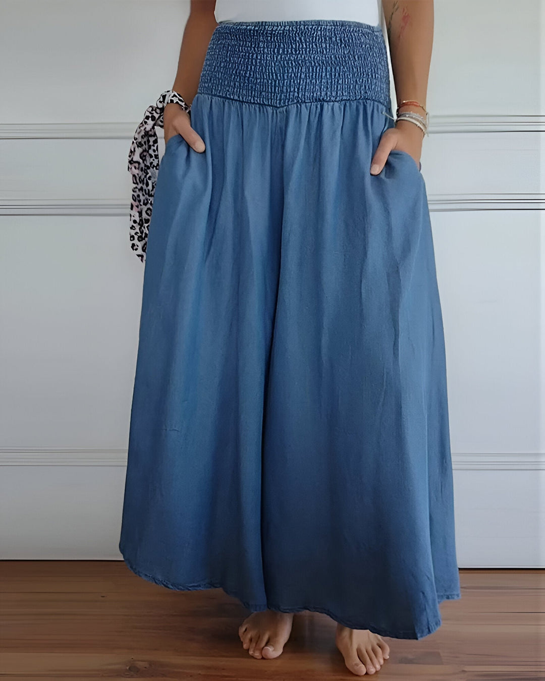 Rhea | Women's Wide Leg Elastic Waist Pants - Image 1