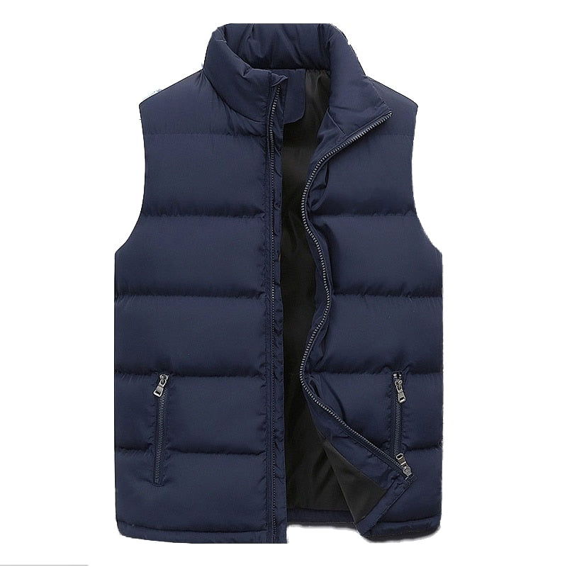 Rigby | Men's Quilted Puffer Vest Stand Collar - Navy - Image 1
