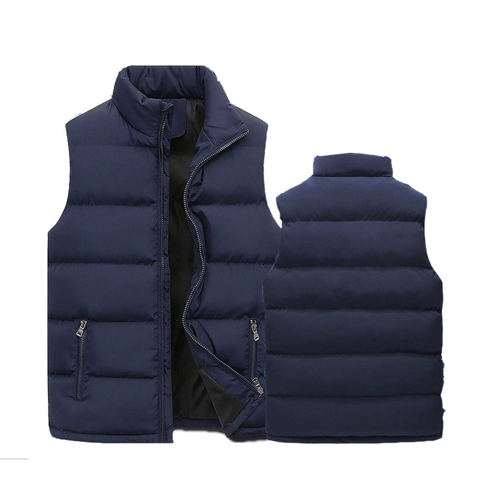 Rigby | Men's Quilted Puffer Vest Stand Collar - Navy - Image 2