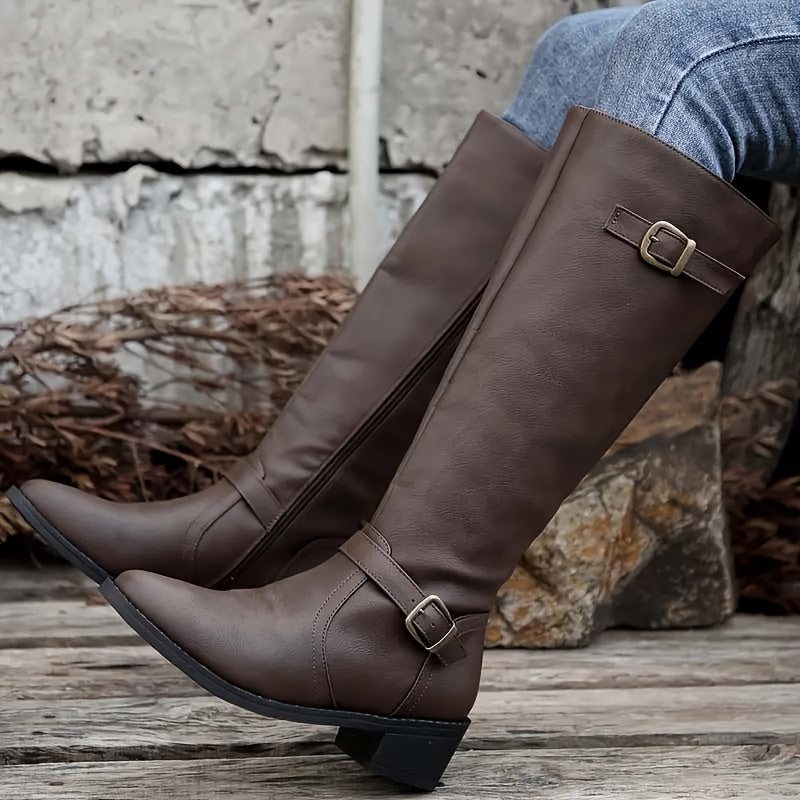 Romilda | Women's Knee-High Riding Boots - Black - Image 2