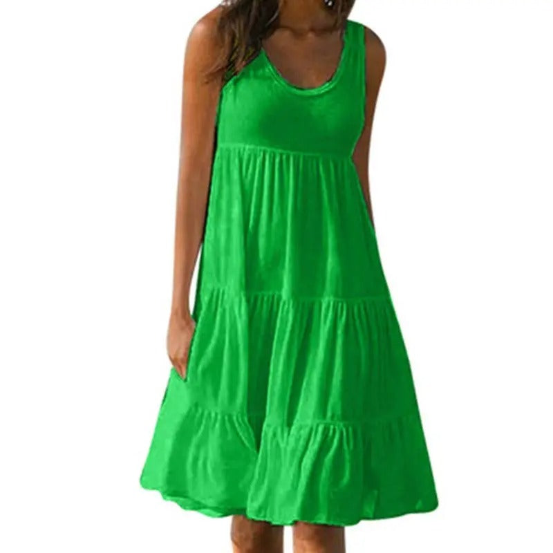Rosalind | Women's Sleeveless Tiered Midi Dress - Image 1