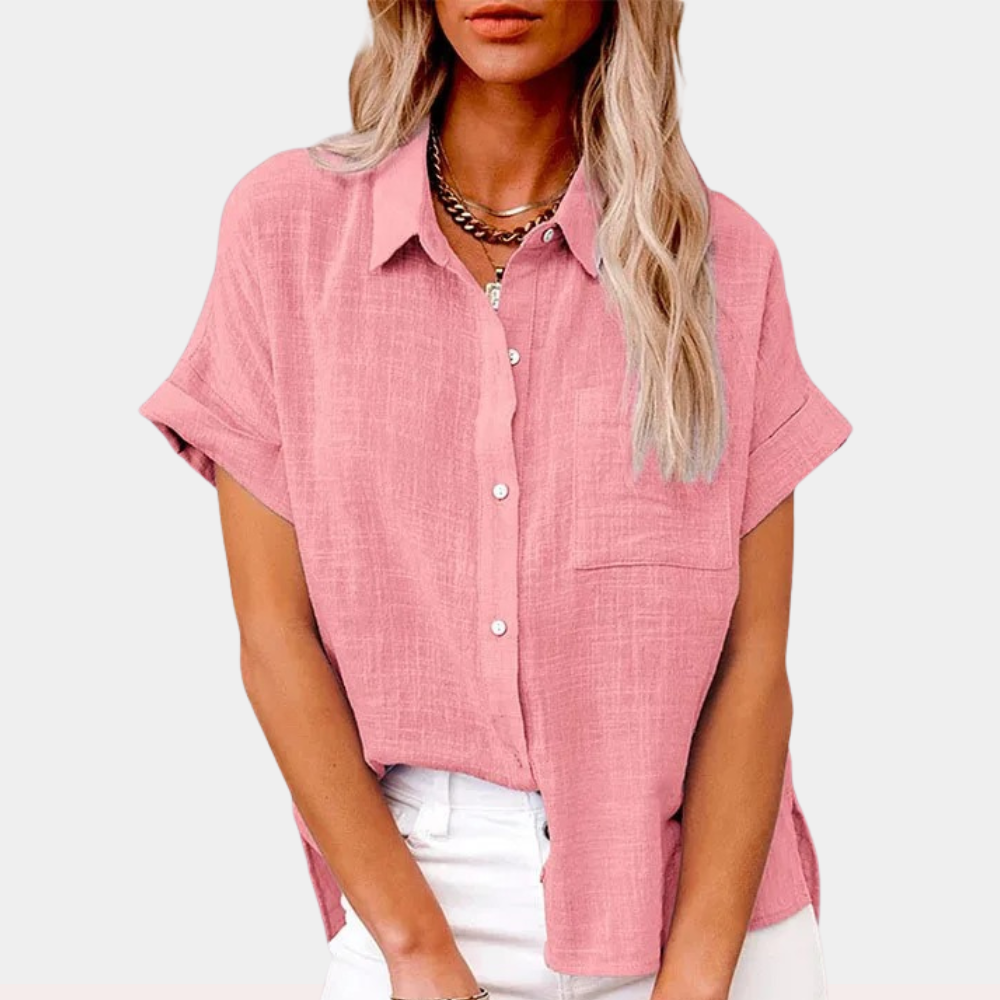 Rosalynn | Women's Short Sleeve Button Up Shirt - Image 1