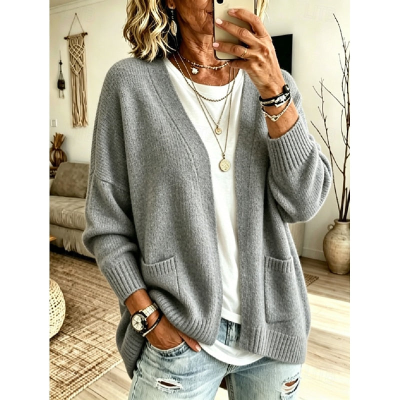 Rowenna | Women's Relaxed Open-Front Cardigan - Pink - Image 2
