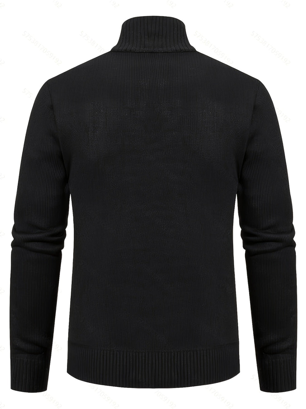 Rowland | Men's Cable Knit Full-Zip Cardigan - Black - Image 2