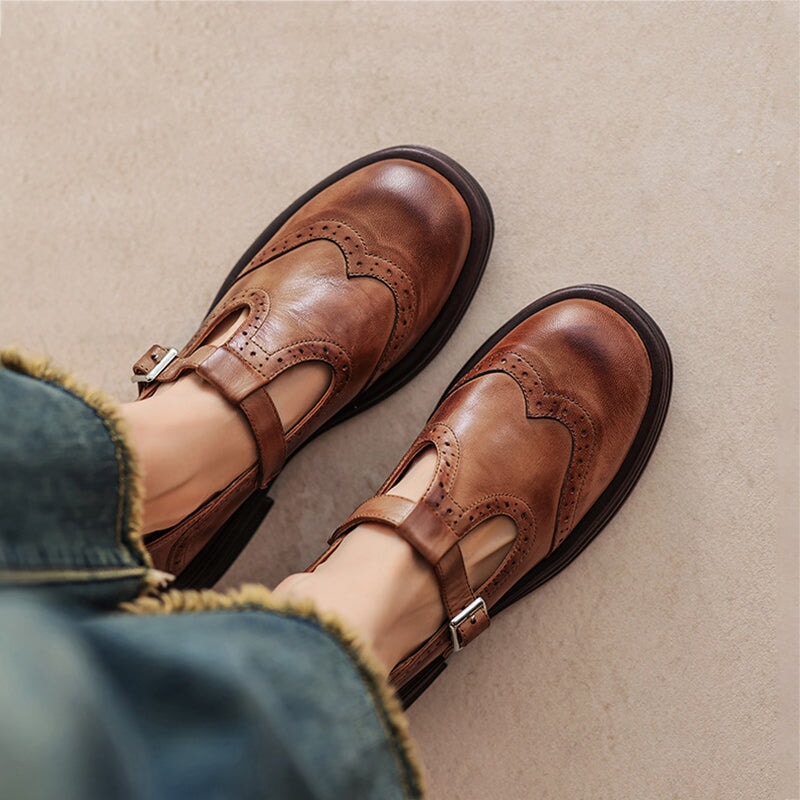 Scarlett | Women's Brown Mary Jane Shoes - Image 1