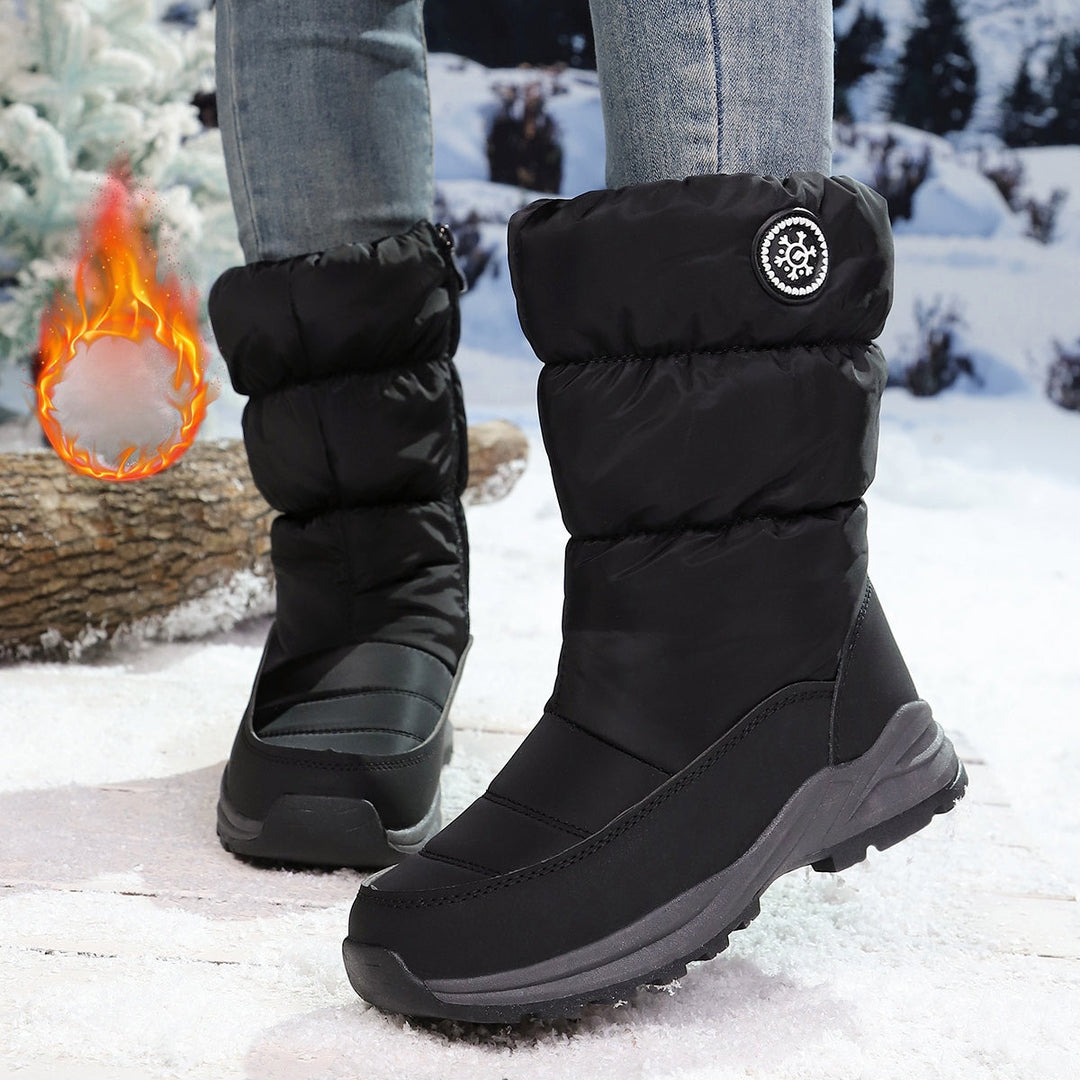 Selvorne | Women's Winter Snow Boots Fleece-Lined - Black - Image 1