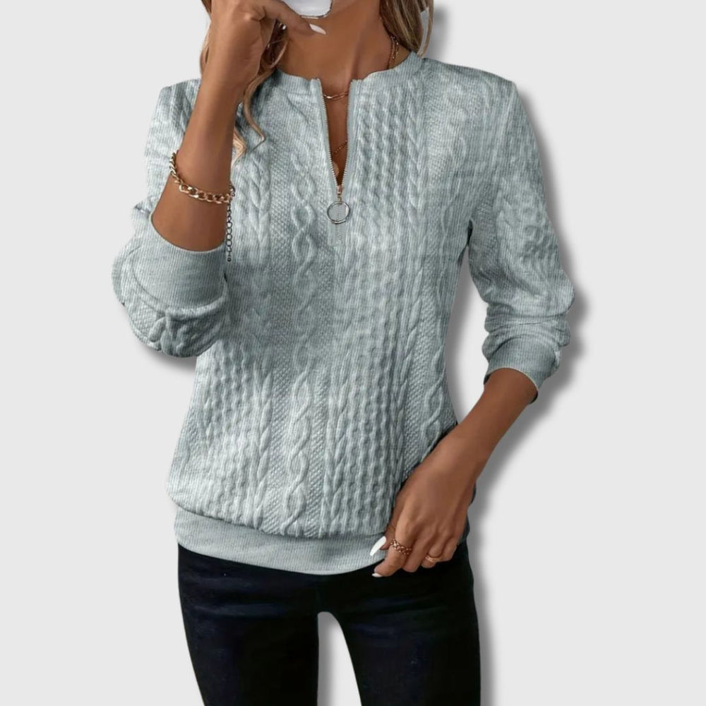 Seraphine | Women's Cable Knit Long Sleeve Sweater - Image 2