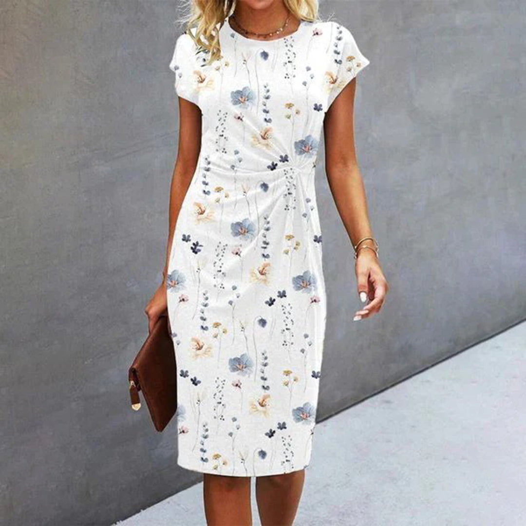 Solange | Women's Floral Short Sleeve Midi Dress - Floral - Image 1