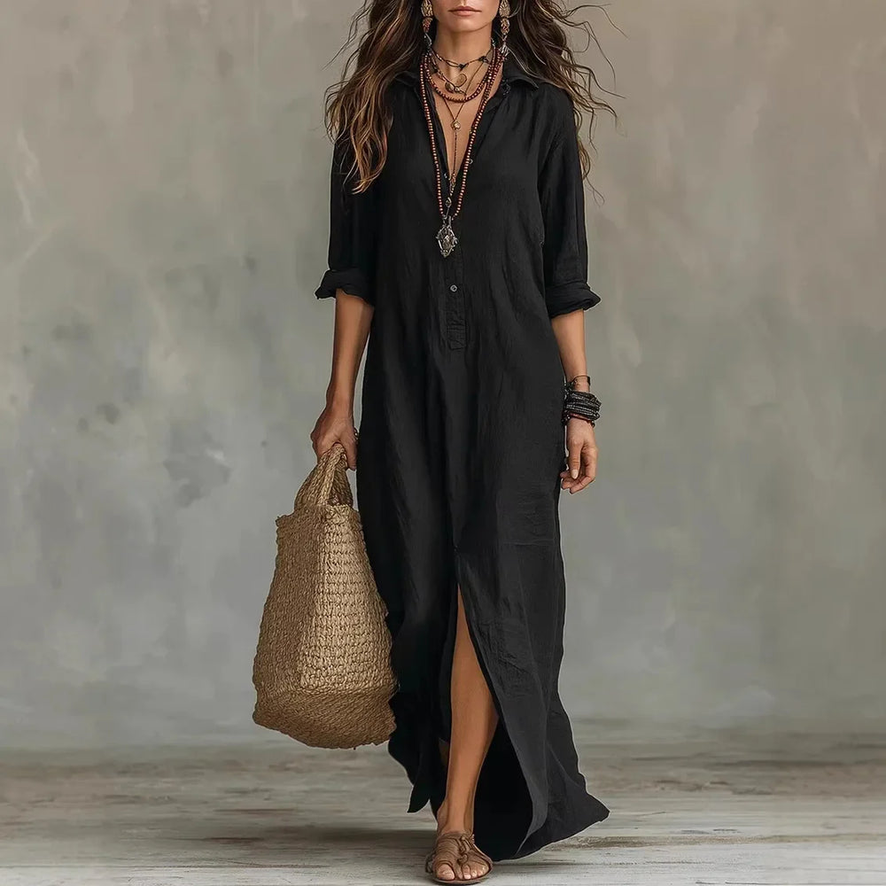 Sorrel | Women's Collared Maxi Shirt Dress - White - Image 2