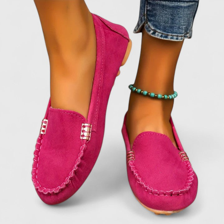 Sybilla | Women's Pink Slip-On Loafers - Image 1