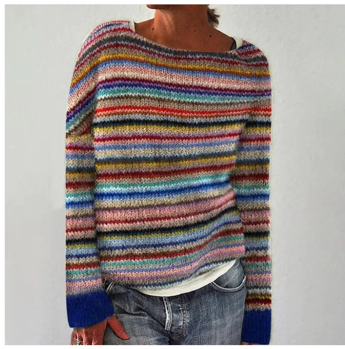 Talwyn | Women's Nordic Knit Pullover Sweater - Grey - Image 2