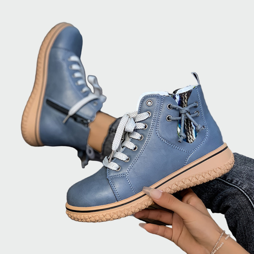 Tamsara | Women's Lace-Up Ankle Boots - Navy - Image 2