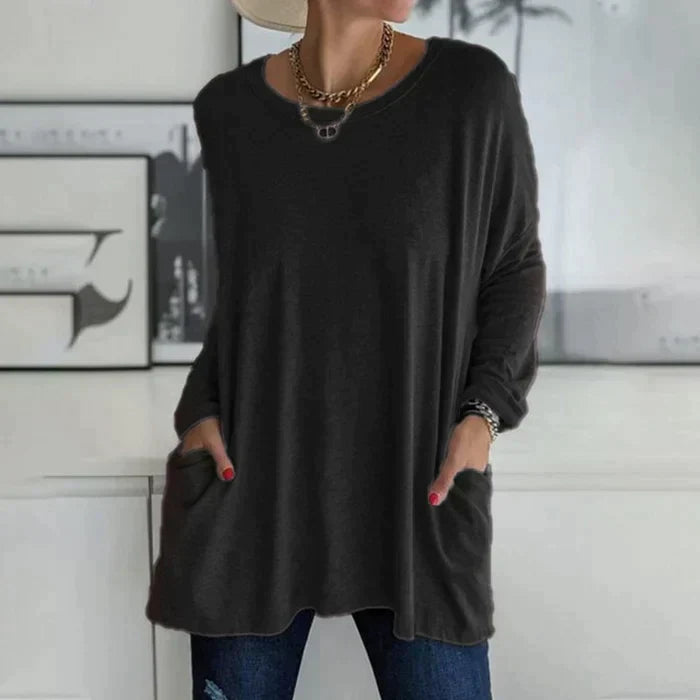 Tamsin | Women's Oversized Long Sleeve Tunic Top - Image 1