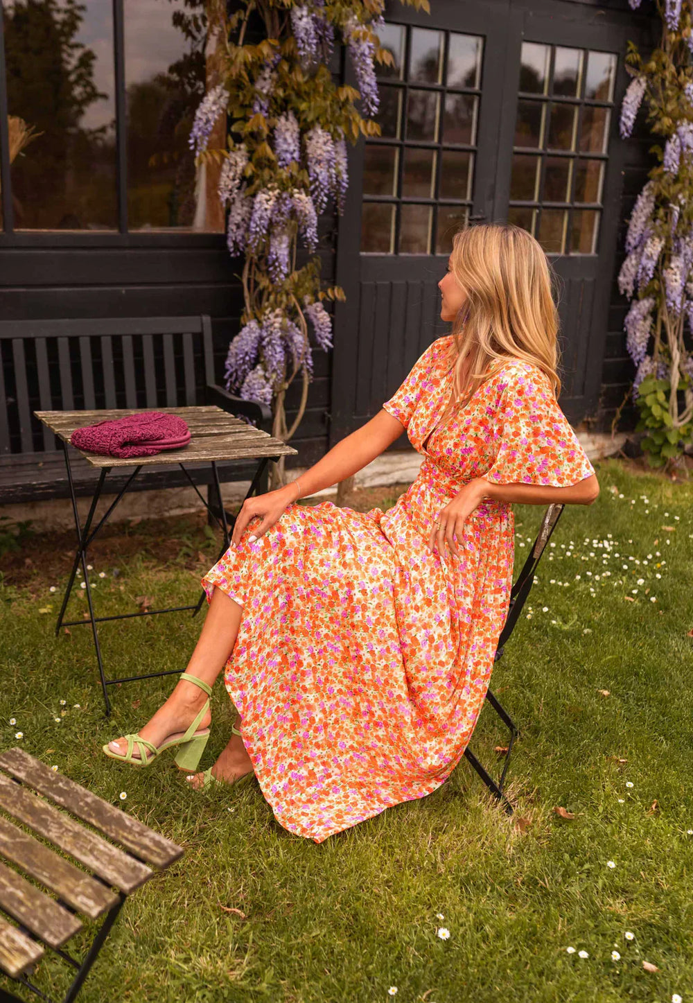 Tamsyn | Women's V-Neck Short Sleeve Floral Maxi Dress - Floral - Image 2