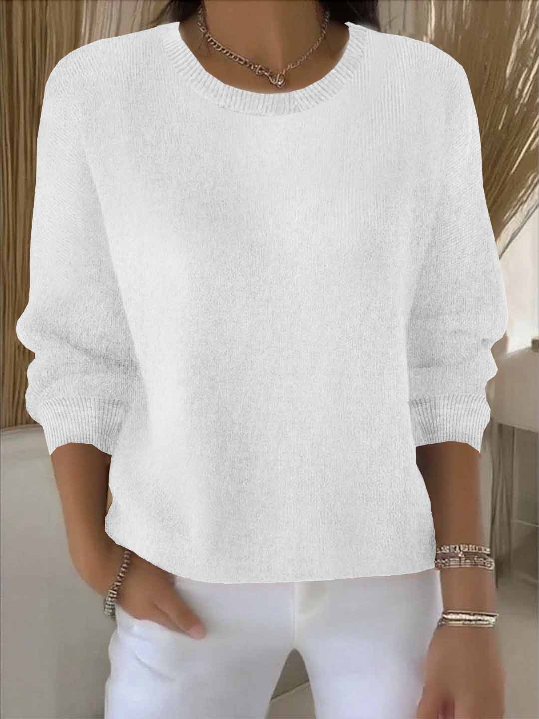 Theodesia | Women's Round Neck Long Sleeve Pullover Sweater - Image 1