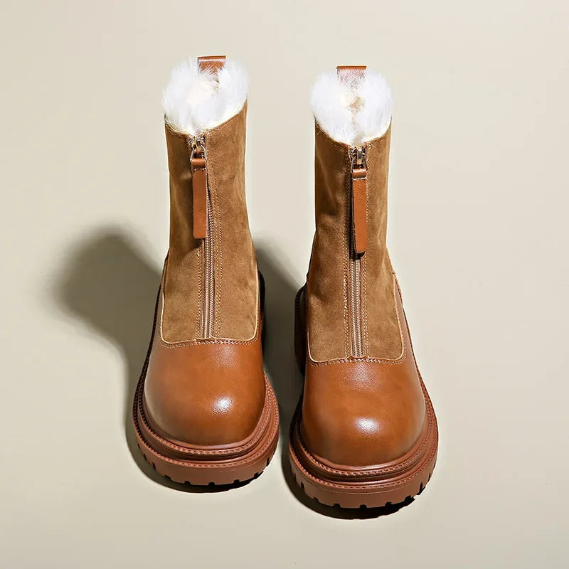 Thessaly | Women's Faux Fur-Lined Winter Boots - Brown - Image 2