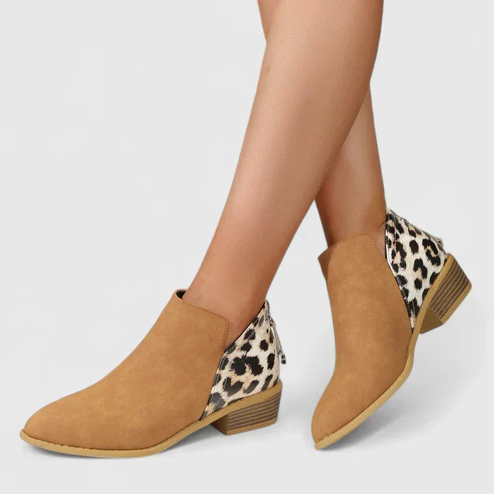 Thessvara | Women's Leopard Print Ankle Boots - Image 2