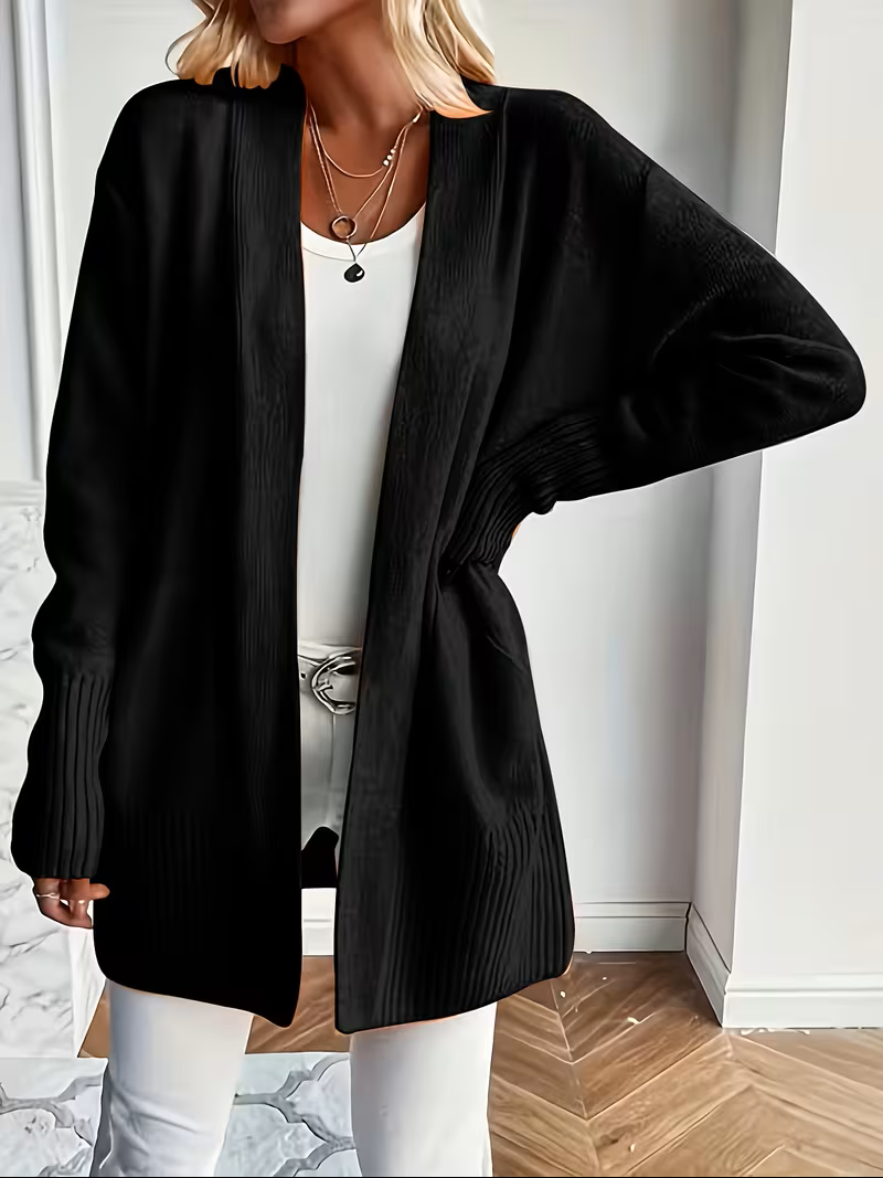 Thesswyn | Women's Open Front Cardigan - Black - Image 1