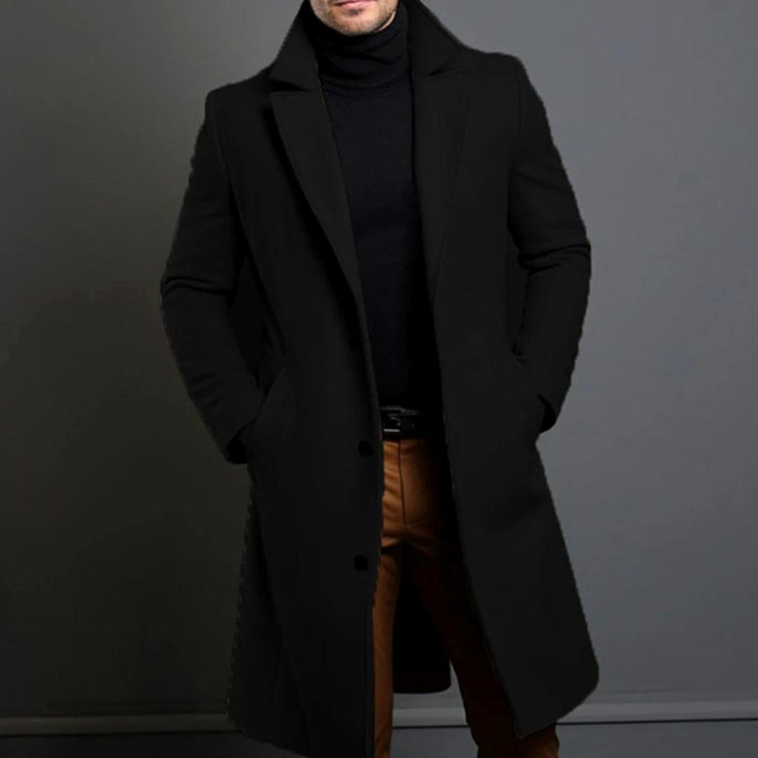 Thornvale | Men's Winter Jacket Wool Longline Overcoat - Image 1