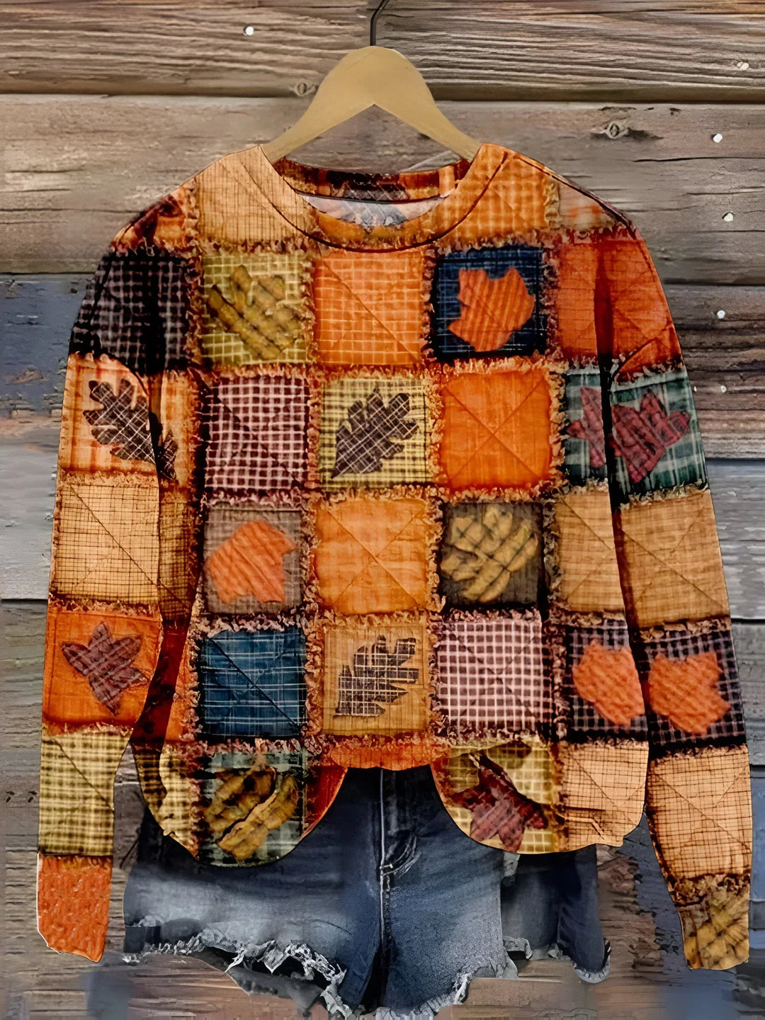 Valdene | Women's Patchwork Print Sweater - Image 1