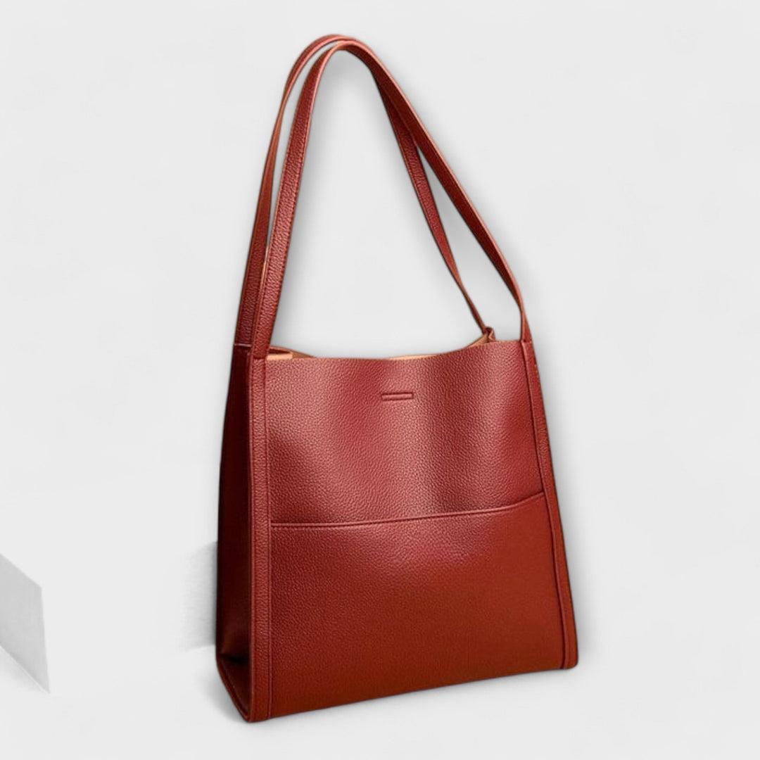 Valentina | Women's Red Structured Shoulder Bag - Image 1