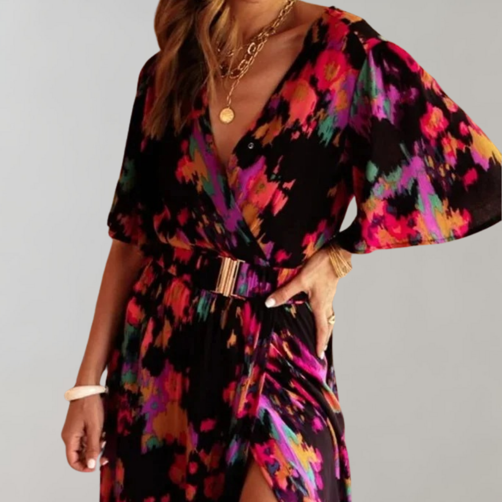 Verity | Women's Floral Print Wrap Maxi Dress - Image 1