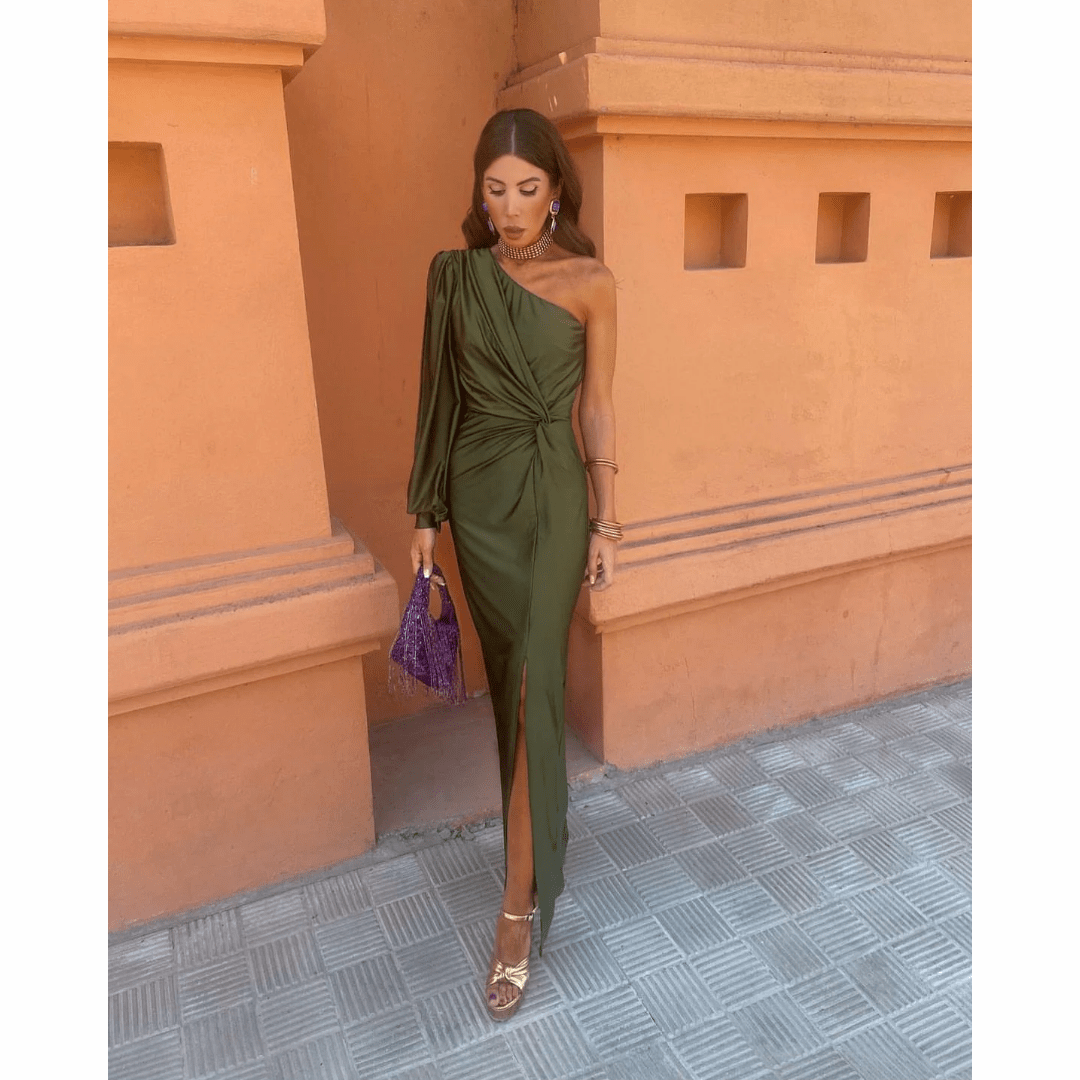 Veronica | Women's One Shoulder Maxi Dress - Image 1