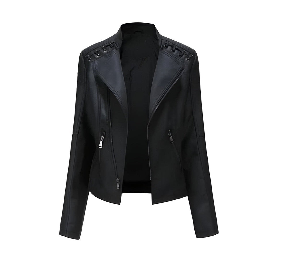 Vexara | Women's Faux Leather Moto Jacket - Image 2