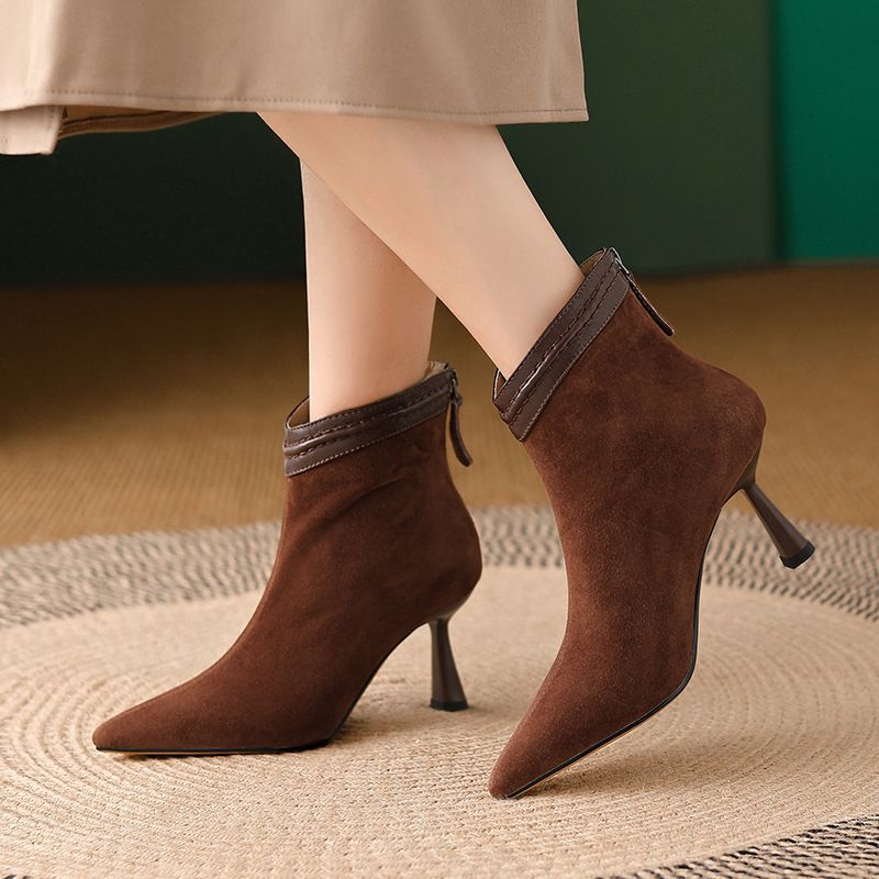 Viviana | Women's Pointed Toe Black Ankle Boots - Image 2