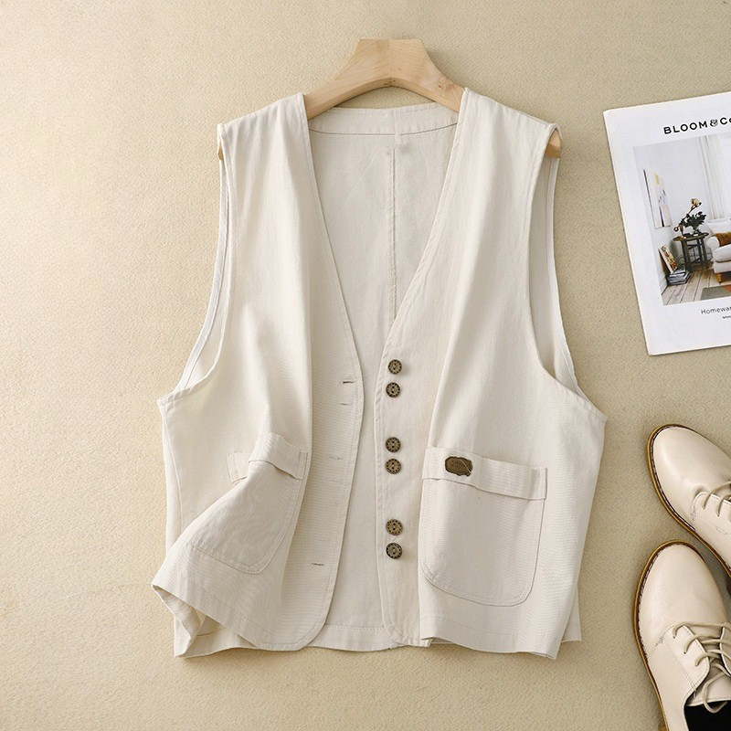 Winslow | Women's Sleeveless Button Front Vest - Image 1