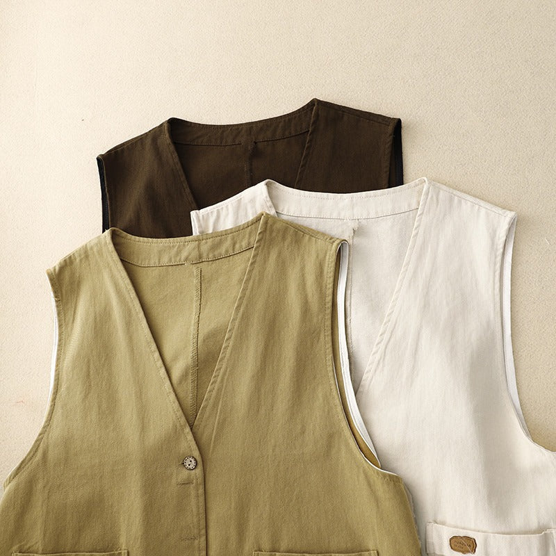 Winslow | Women's Sleeveless Button Front Vest - Image 2