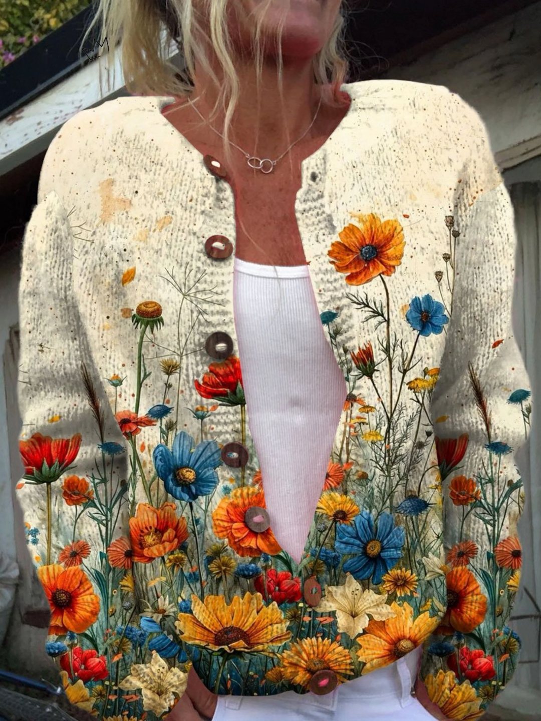 Wrenley | Women's Floral Print Open-Front Cardigan - Image 1