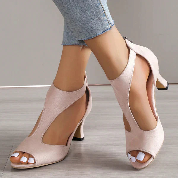 Xanthe | Women's Strappy Low Heel Block Sandals - Image 1