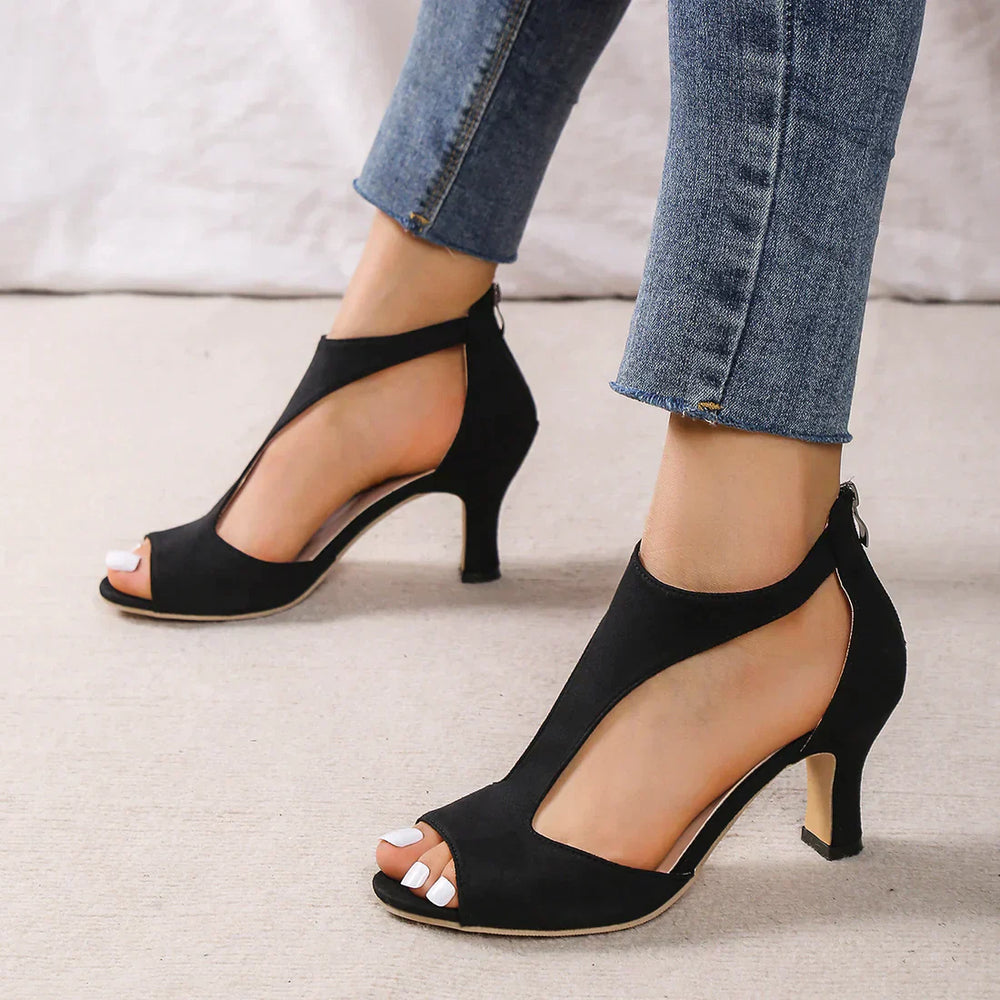 Xanthe | Women's Strappy Low Heel Block Sandals - Image 2